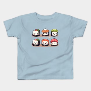 cute smile six japanese sushi Kids T-Shirt